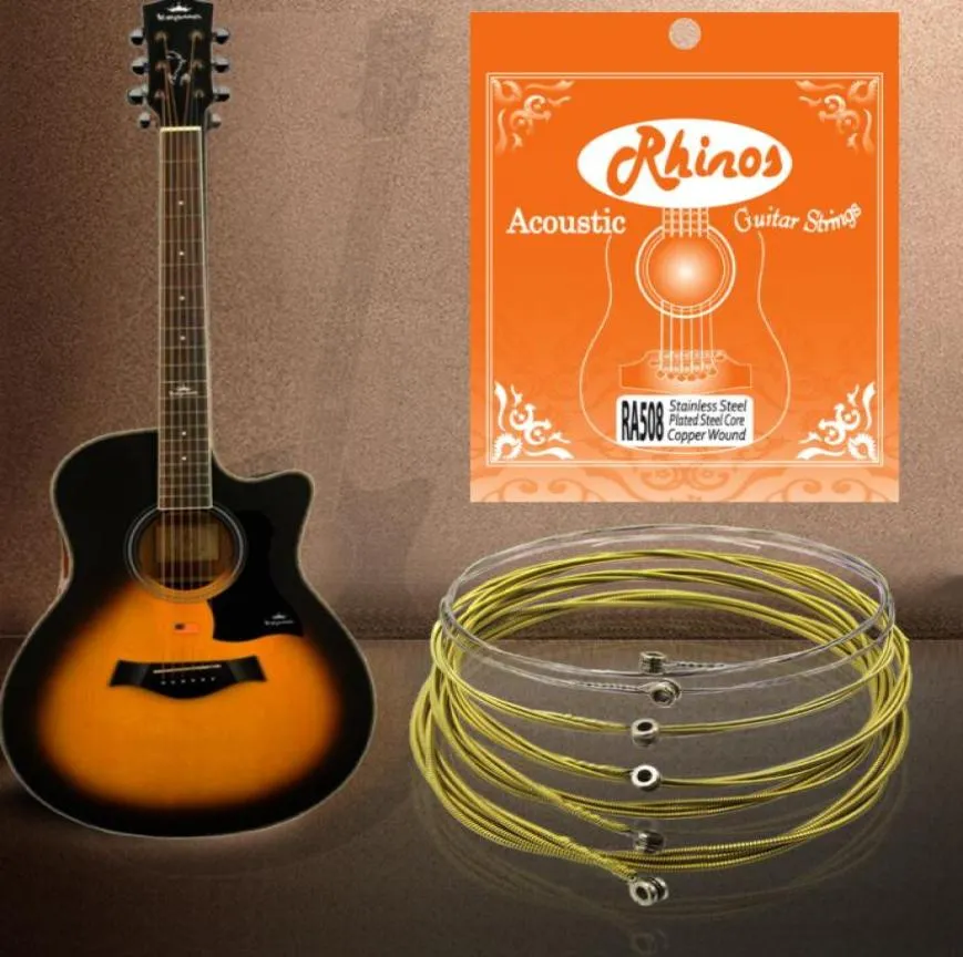 Conjunto de cordas para guitarra acústica, aço inoxidável e núcleo de aço com ferida de cobre revestido RA508L5652314