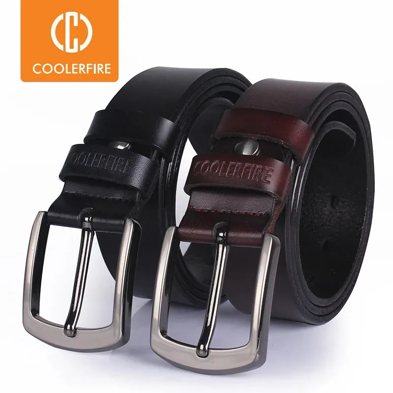 Belts Ccoolerfire High Qualit Genuine Leather Belt New Designer Men Belts Cowskin Fashion for Jeans