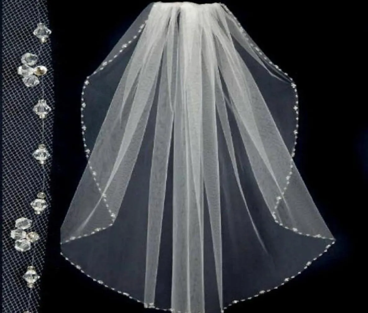 New Style New Design Short Wedding Veils With The Beaded Pinterest Popular White Cheap Veils Bridal One Layer Wedding Lace Veil7084158