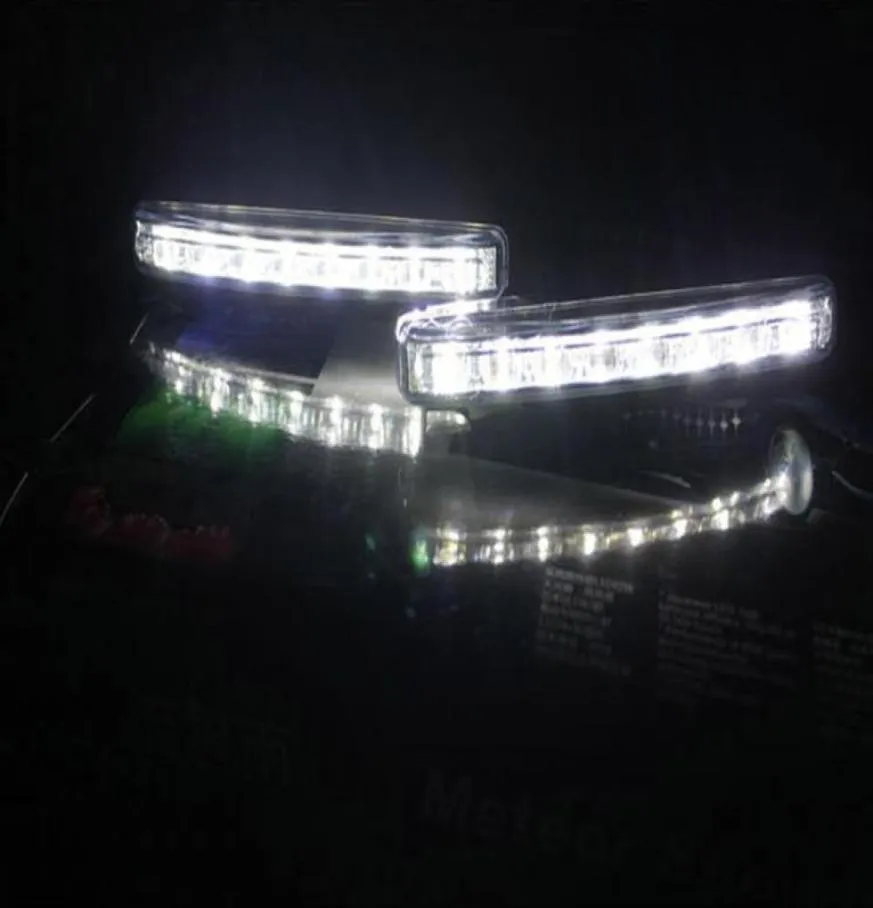 2PCS 8 LEDユニバーサルカーライトDRLデイタイムランニングヘッドランプスーパーホワイト83588476834