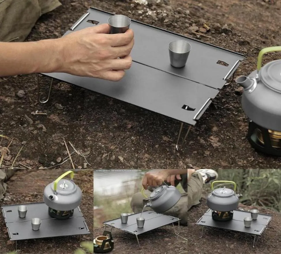 Kampmeubilair Outdoor Aluminium Plaat Tafel Camping Handig Opvouwbare Legering Barbecue Thee Splicing Mini X3f46815102