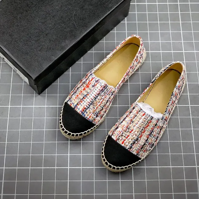 Designer Flat Casual Shoes Woman Slide Outdoor Shoe Sneaker Espadrilles Luxury Loafers Cap Toe Fisherman Canvas Shoe