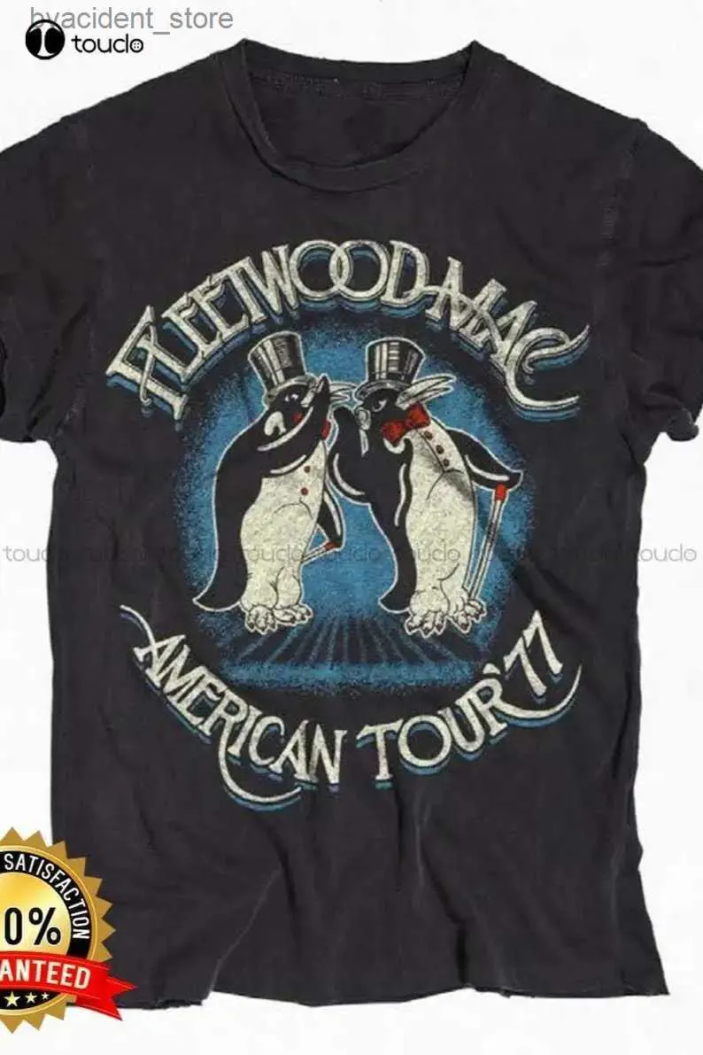 T-shirts voor heren Fleetwood-Mac T-shirt FleetwoodMac American Tour 77 Crew Tee T-shirtmouwen Zomershirts voor dames heren L240304