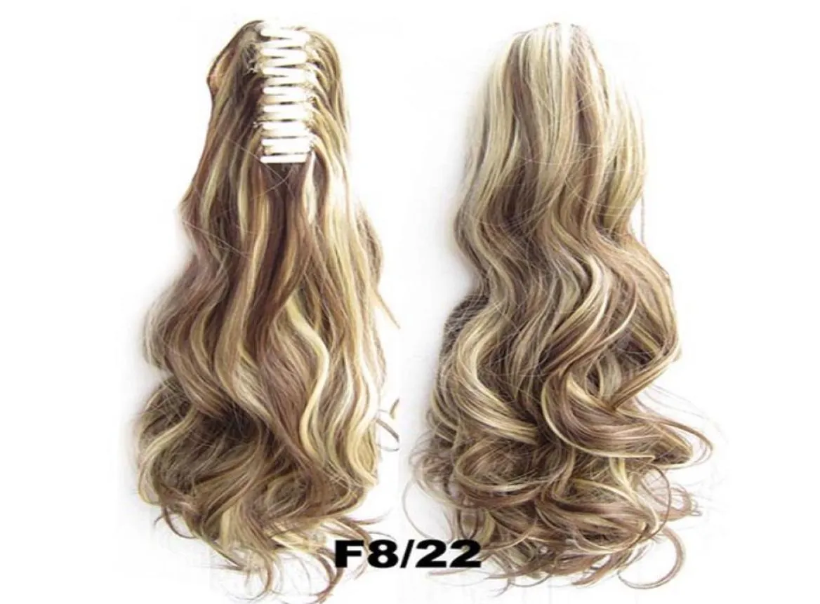 Fashion Curly Pony Tail 55 cm długi falisty czarny pazur syntetyczny kucyk w wysokiej temperaturze Włókno Włókno Multicolor Selection3776838