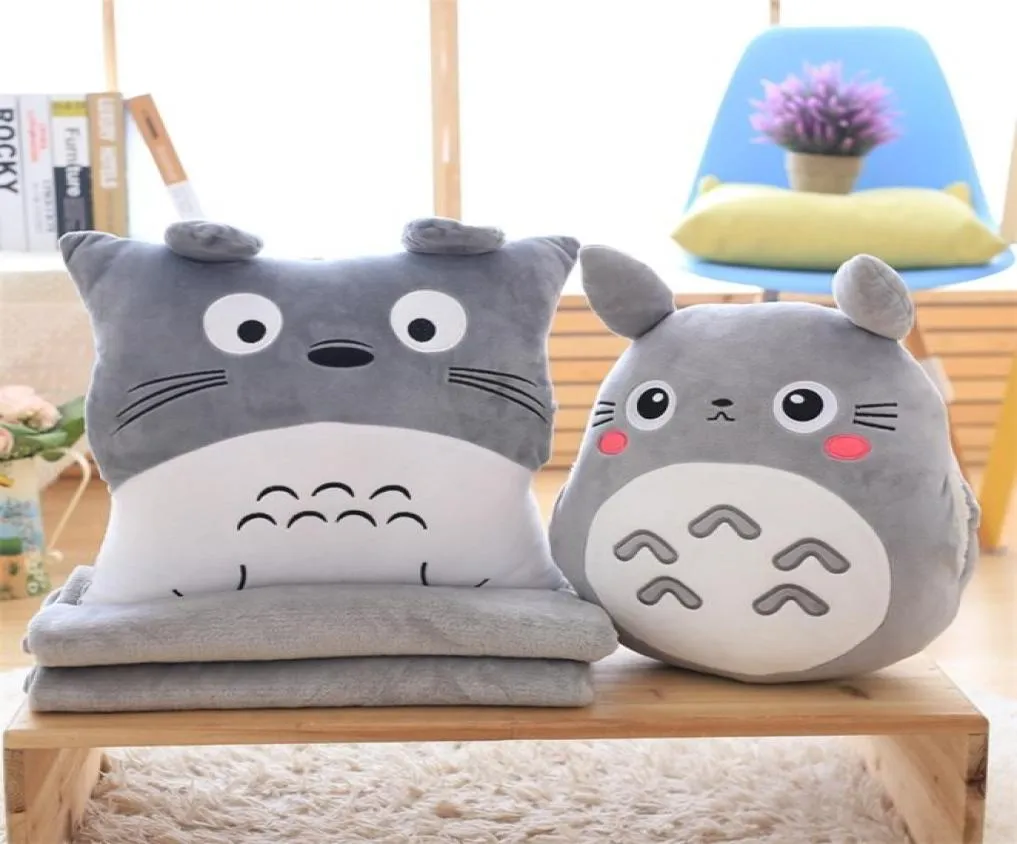 Totoro Plush Pillow Multifunction 3 in 1 Throw Pillow Totoro Hand Warm Pillow Cushion Baby Kids Blanket Stuffed Anime Figure Toy 26378183