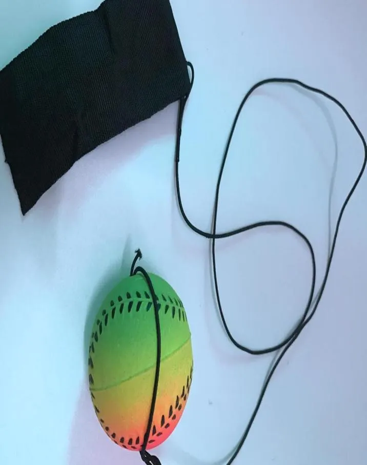 Intero 2020 giocattoli da baseball e softball nuovo arrivo Casuale 5 stile giocattoli divertenti rimbalzante palla di gomma fluorescente cinturino da polso Ball2821264