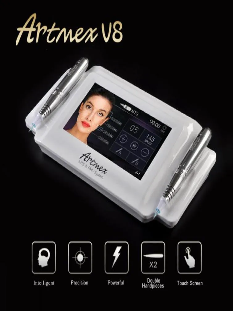 Profissional Artmex V8 Maquiagem Permanente Máquina de Tatuagem Digital Sobrancelha Lip Eyeline MTS PMU Caneta Rotativa dermapen1946439