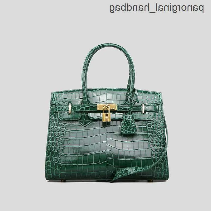 Original H Tote Bag New Alligator 2024 Läderväska Fashionabla Bright 30 Spuckle Womens Hand-Stitched Carry-On B8S0 M9KT NQ6I