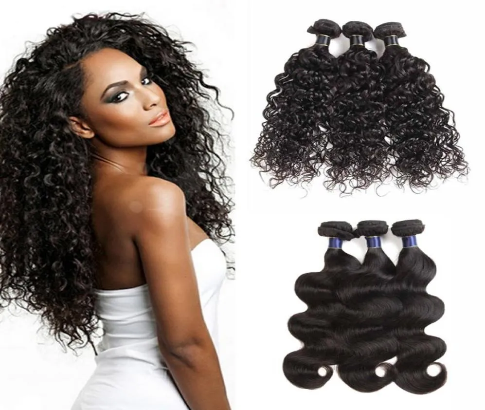 Brazylijska malezyjska fala wodna Weves Brazylijskie dziewicze ludzkie włosy splot 100 Brazylijska Virgin Hair Water Wave 50gpcs8383196