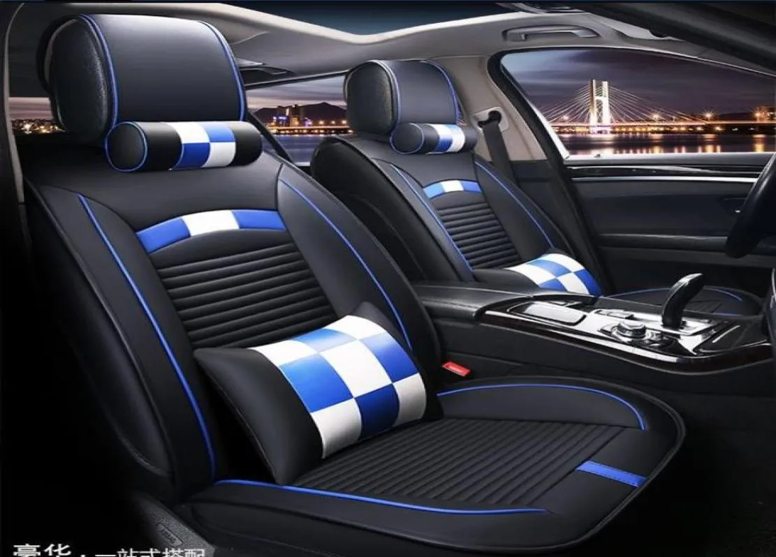 Universal Fit Car Interiör Tillbehör Sätet omslag för sedan PU -läderinledningsbara fem säten Full Surround Design Seat Cover för 6214700