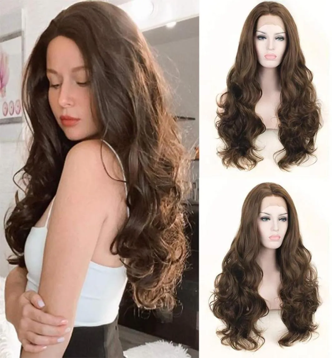Synthetic Wigs Curly Lace Front Wig Straight Blonde Brown Body Water Wave Black Frontal Cosplay Lolita Glueless For Women7778612