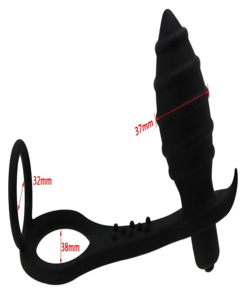 10 vitesses Silicone G Point stimuler masseur de prostate jouets anaux vibrateur avec anneaux de pénis masturbation masculine produits sexuels pour hommes6362804