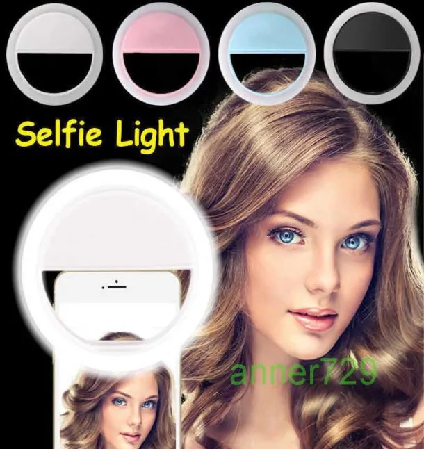 Anello luminoso per selfie portatile ricaricabile con fotocamera LED Pography Flash Light Up Anello luminoso per selfie con cavo USB universale F4127773