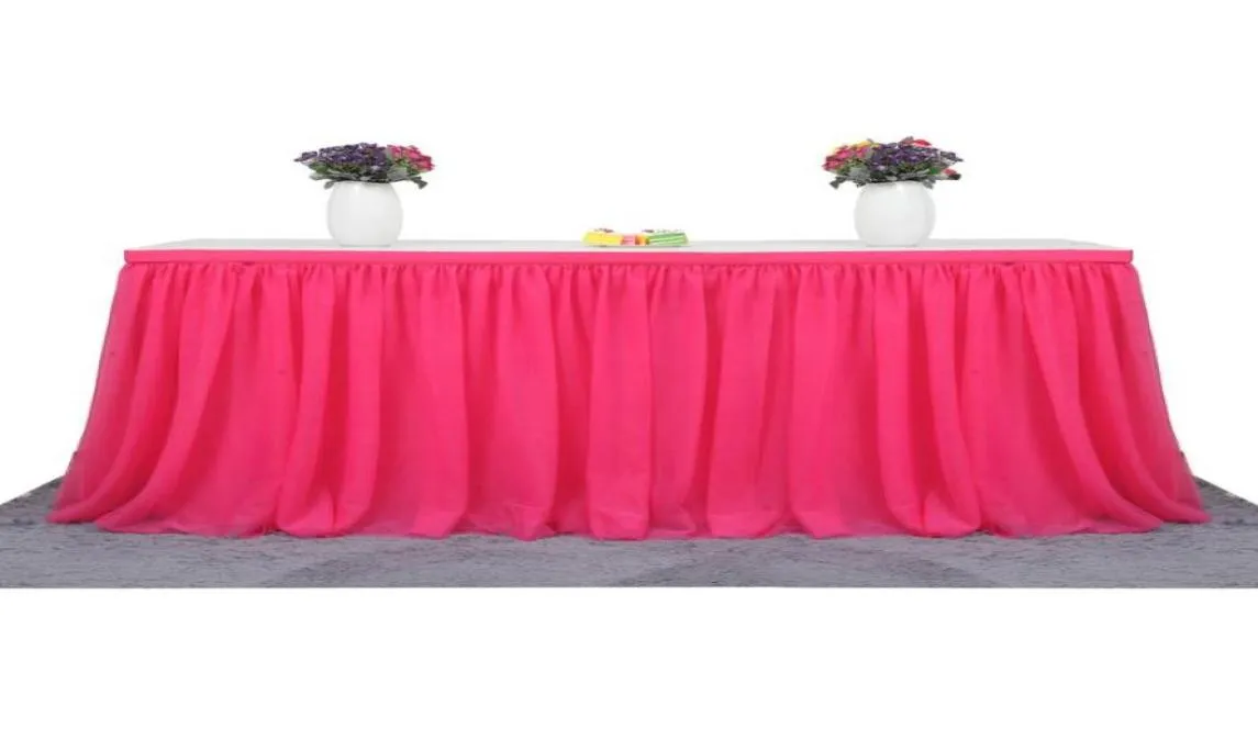 Table Skirt 183 X 77 Cm Tutu Tulle Tableware Cloth Wedding Party Baby Shower Home Decor Skirting Birthday1098630