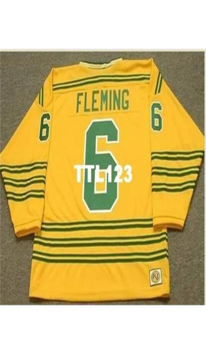 740s 6 Reggie Fleming Chicago Cougars 1973 WHA Retro Hockey Jersey أو Custom أي اسم أو رقم Retro Jersey1966663