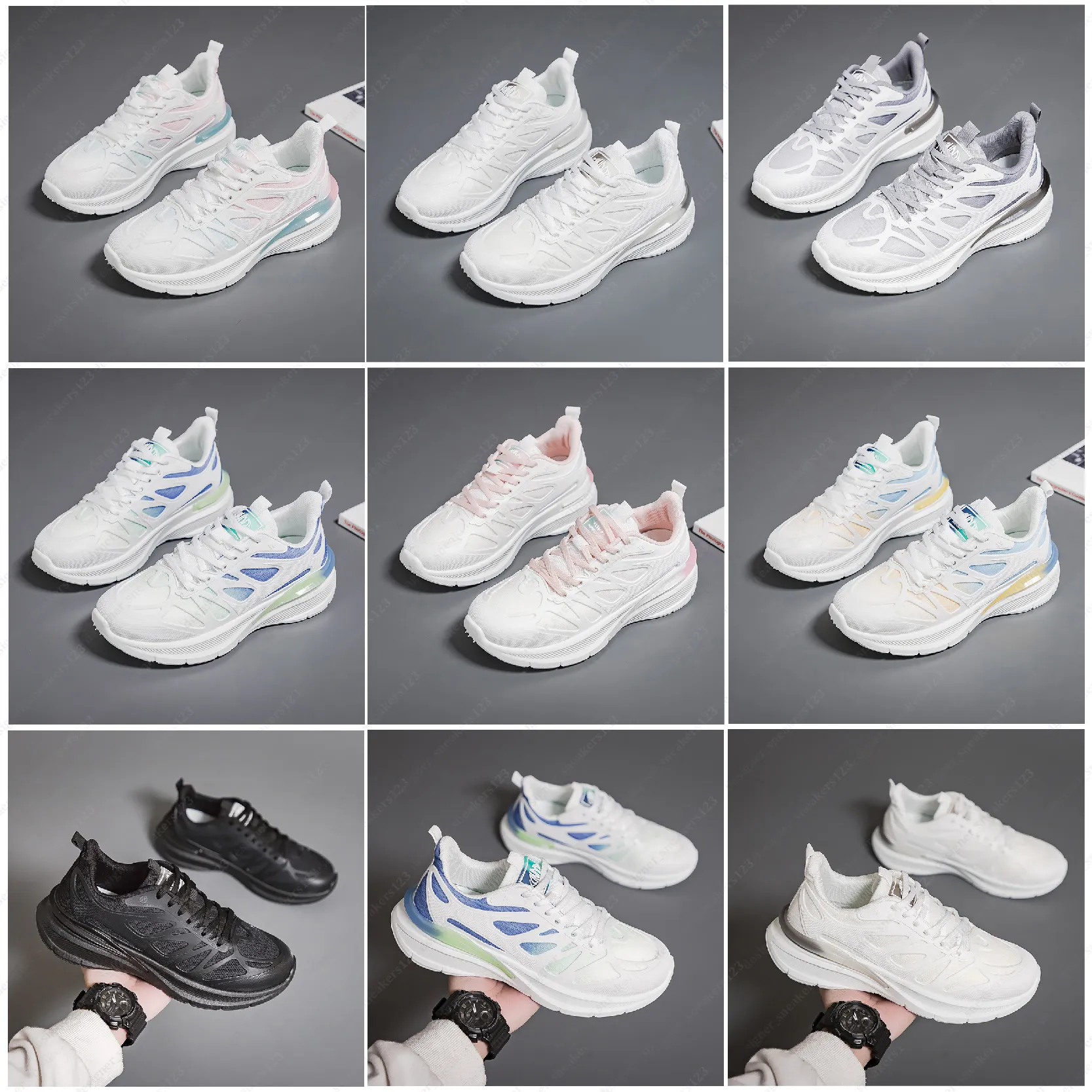 Zapatos deportivos para hombres, mujeres, triple blanco, negro, diseñador, zapatillas de deporte para hombre, GAI-36