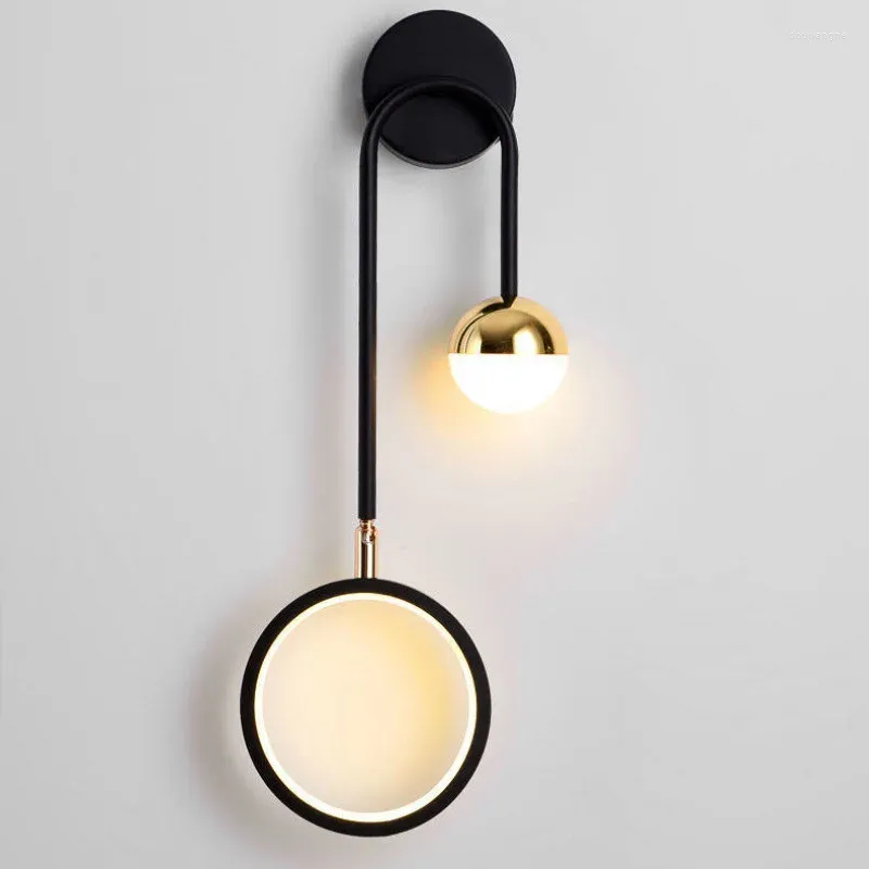 Duvar lambası modern led nordic sconce yuvarlak aydınlatma lüks döndürülebilir koridor yatak başı koridor oturma odası yemek kapalı dekor ışığı