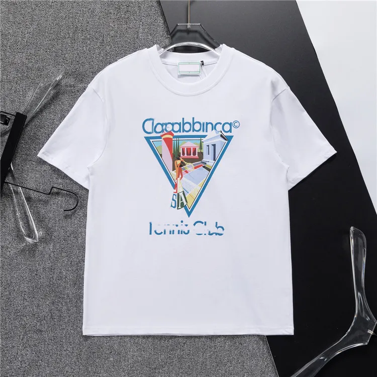 Homens camisetas Designer Tees Rainbow Cogumelo Carta Imprimir Manga Curta Tops Algodão Solto Homens Mulheres Camisa Tamanho Asiático 669