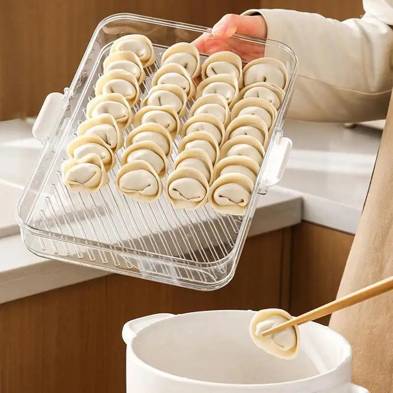 Bouteilles de stockage boîte de boulettes pour congélateur ménage garder les aliments frais Wonton Date heure organisateur accessoires de cuisine