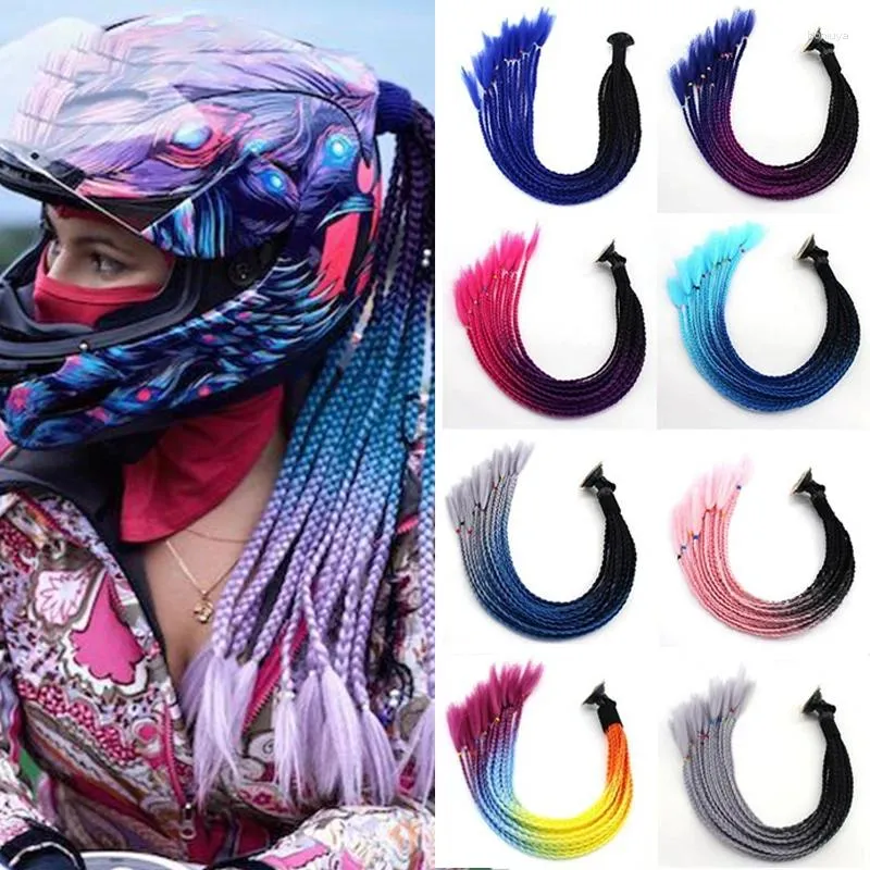 Casques de moto 24 pouces casque tresse tresses queue de cheval pour femmes tresses de moto avec ventouse