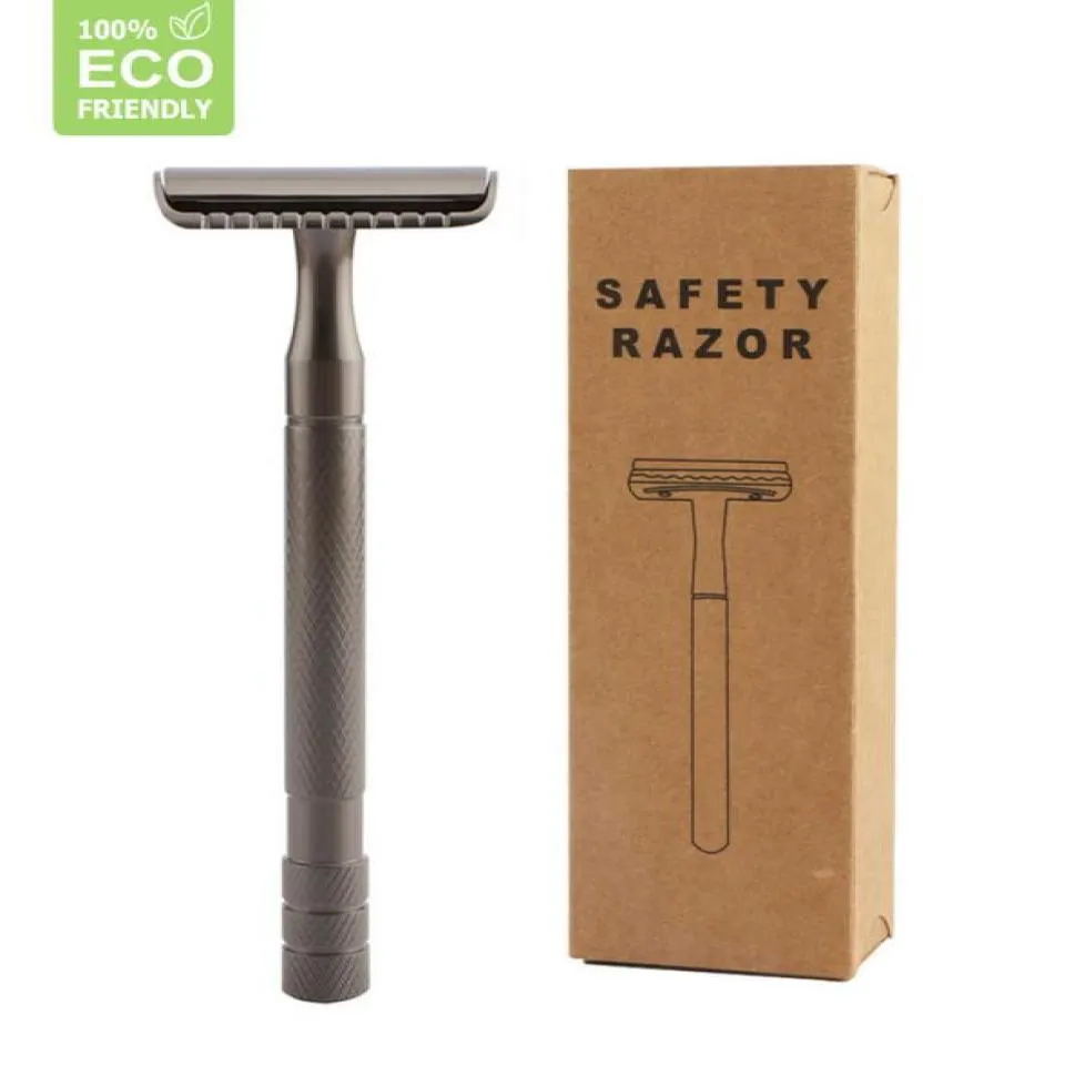 HAWARD Men039s Double Edge Safety Razor Classic Metal Manual Shaving Razor With 10 Blades ReusableZero WsteEco Friendly P08173562957