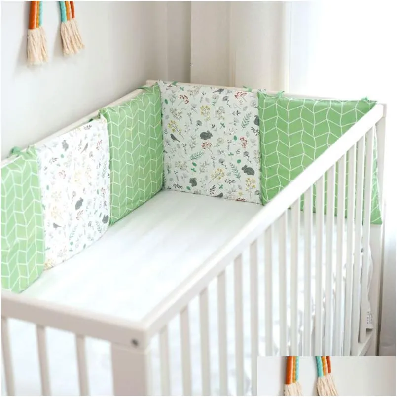 Sängskenor 6st 30x30 cm baby stötfångare i Crib Kids Cot Nursery för tecknad stötfångare pojke tjej sängkläder spädbarn skyddsmöbler 23060 dhh5s