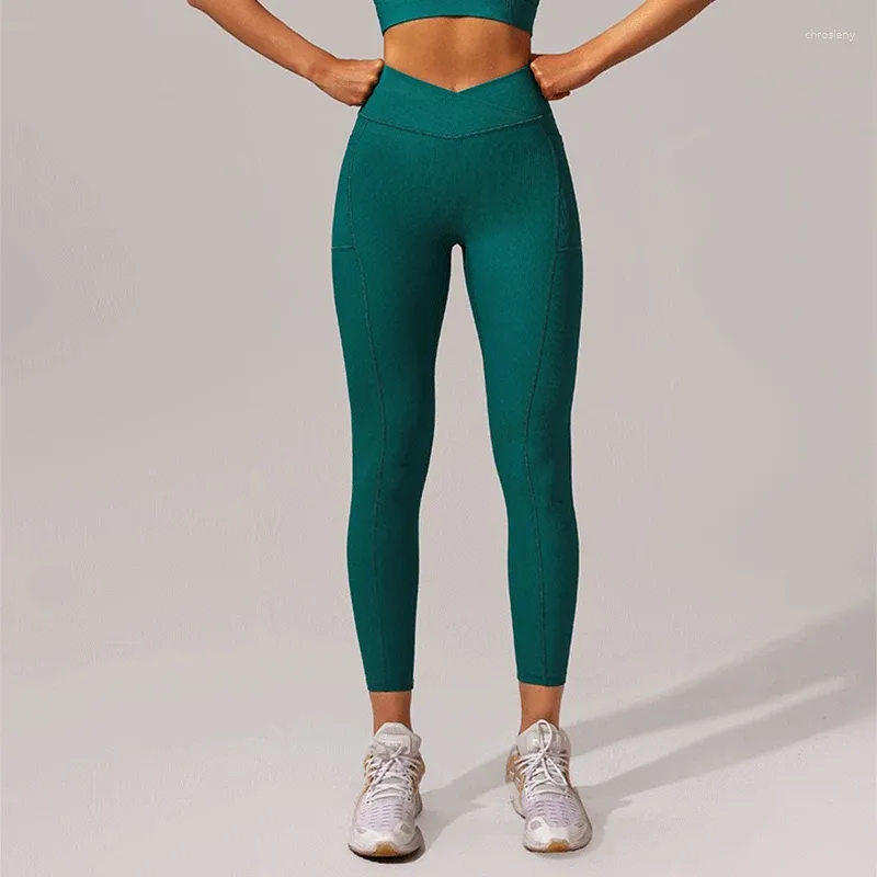 Pantalons actifs femmes gymnastique Yoga Leggings sans couture sport Squat extensible hanches pousser exercice Fitness vêtements de sport sergé