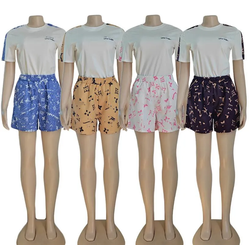 Verão novo designer de treino feminino camiseta shorts marca luxo casual terno 2 peça conjunto terno esportivo jlv2854
