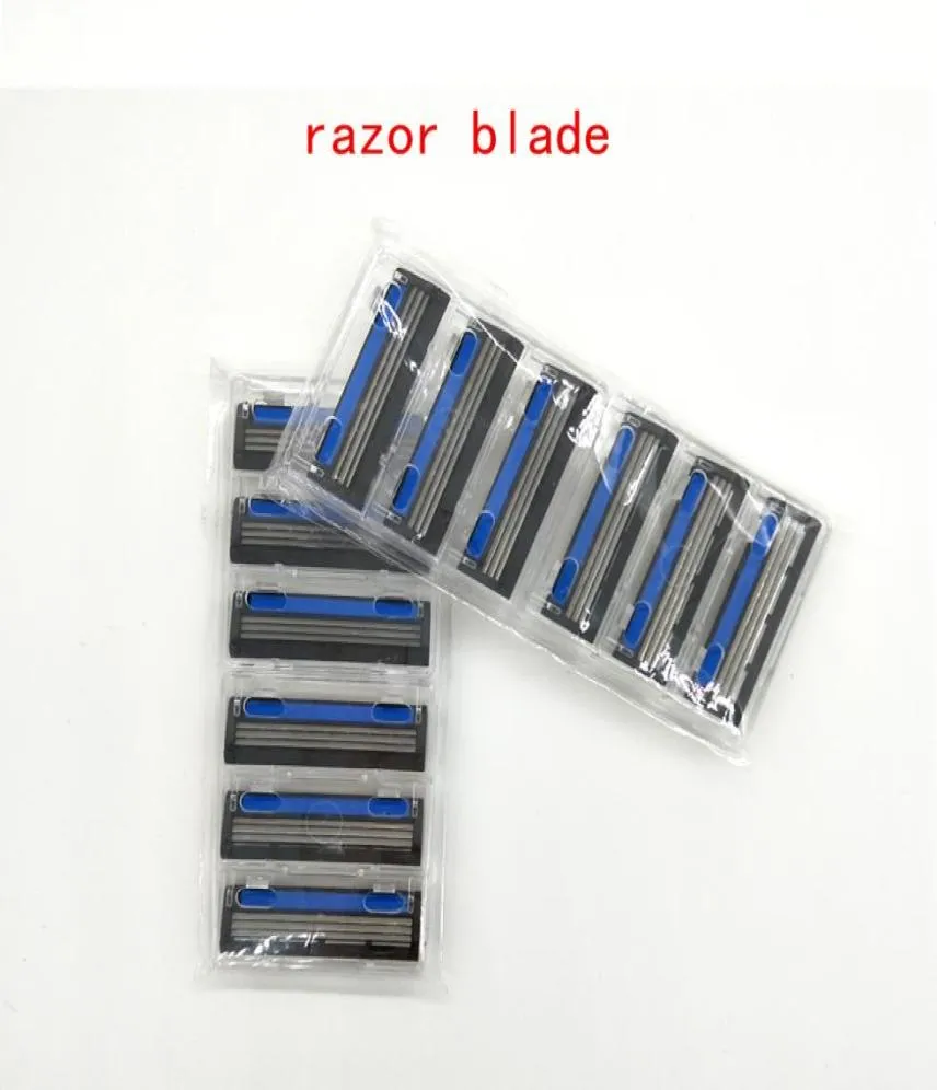 6 PCSLOT TRE LAYER RAZOR BLADE MEN Safe Blue Shaving Razor 3 Blades Shaver Standard Stäng slät hudtrimmer Hög kvalitet9790001