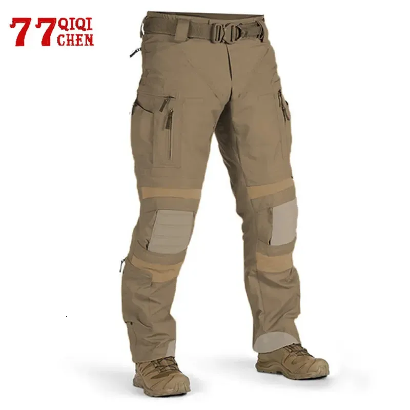 Mens P40 Military Tactical Cargo Pants Wear Resistant Multiple Pockets Combat Training Trousers Outdoor Loose Camouflage Pants240304