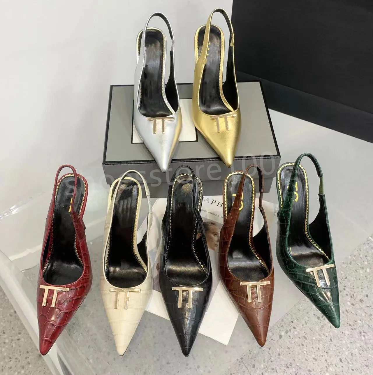 Последняя мода Сандалии на высоком каблуке с эффектом металлик Женские роскошные туфли на высоком каблуке с золотым замком Летние розово-красные сандалии с ремешком на щиколотке Модельная обувная фабричная обувь