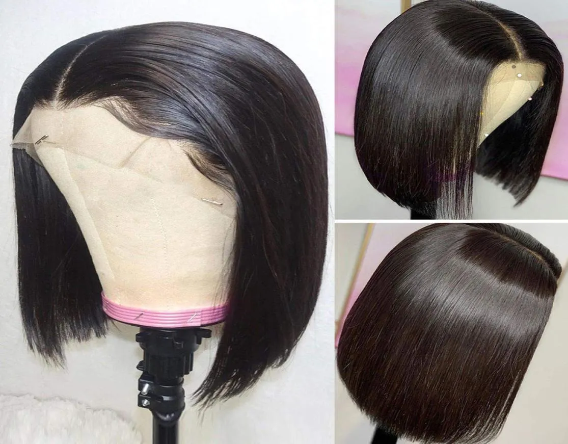 150 density bob wig 13x4 lace front human hair wigs pre plucked short straight frontal wigs for black women5259572