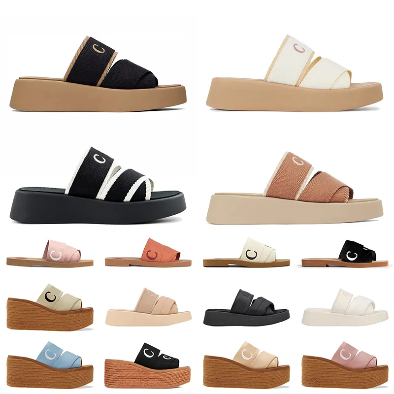 Mila Platform Designer Chloee Sandals Women Slides Woody Flat Mule Sliders Wedges Beige Pink Cloud Soft Slippers Womens Sandale【code ：L】Shoes