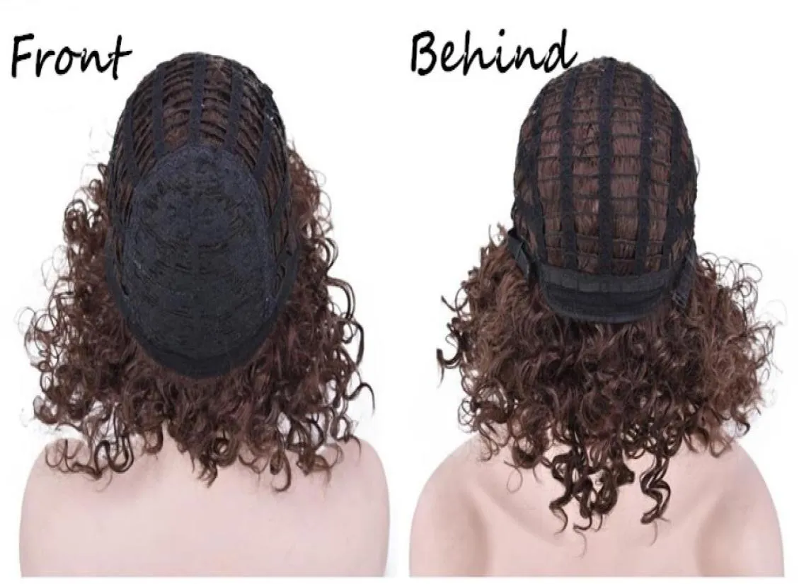 ombre color synthetic wig KINKY CURLY Micro braid wig african american braided wigs brazilian hair wigs 18inch short curly synthet9511046