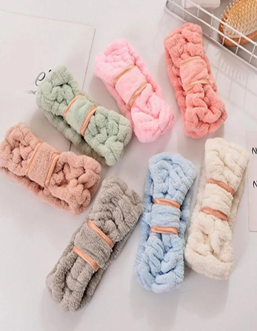 Hair Accessories Soft Coral Fleece Headband Spa Facial Wash Face Makeup Elastic Band For Women Sports Waterabsorbent5531007