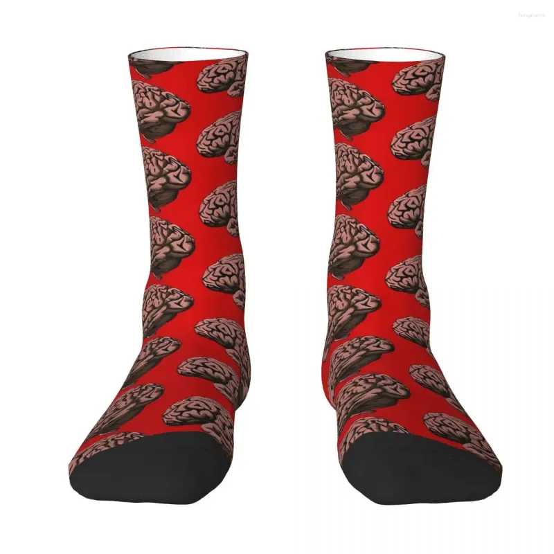 Chaussettes homme cerveau motif à pois - neurologie rouge Design chaussette hommes femmes bas Polyester personnalisables