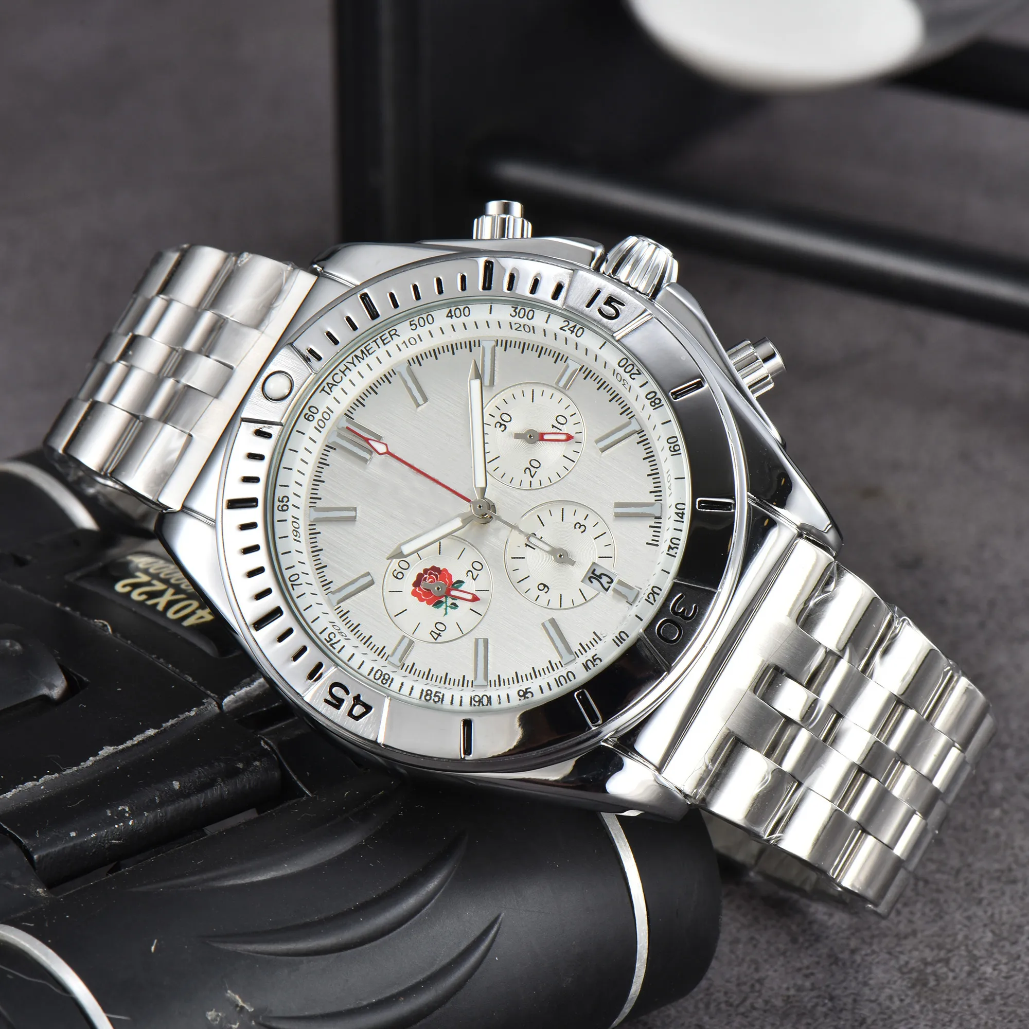 Multi Dial Perfect Watch Navitimer Mens Business Ladies Orologio 50mm Sier Polated Watchband Elegant Designer horloges Hoge kwaliteit 12