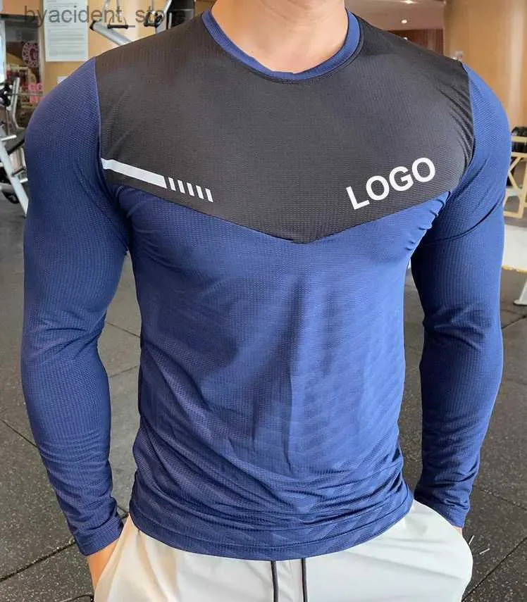 Men's T-Shirts Custom Blank Ultra Soft Polyester Spandex Quick Dry Long Sleeve Plain T Shirt Mens Sport T-shirts L240304