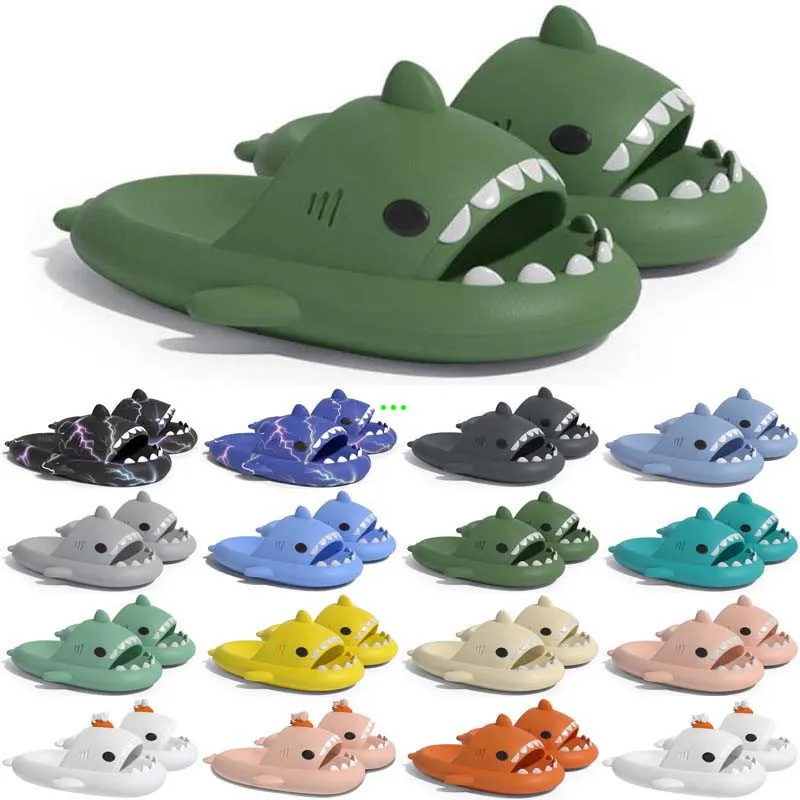 Gratis fraktdesigner Shark Slides Sandal Gai Sliders för män Kvinnor Sandaler Slide Pantoufle Mules Mens Womens Slippers Trainers Sandles Color366