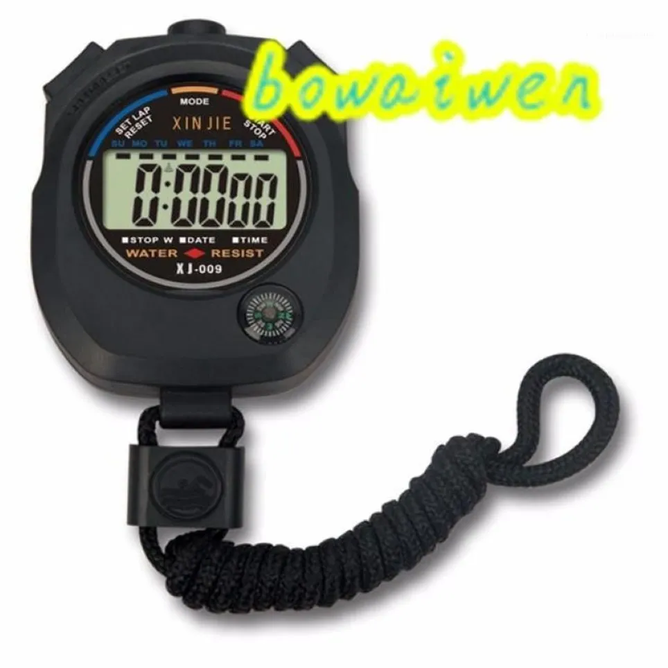 Whole-bowaiwen #0057 Wasserdichte digitale LCD-Stoppuhr, Chronograph, Timer, Zähler, Sport, Alarm1217f