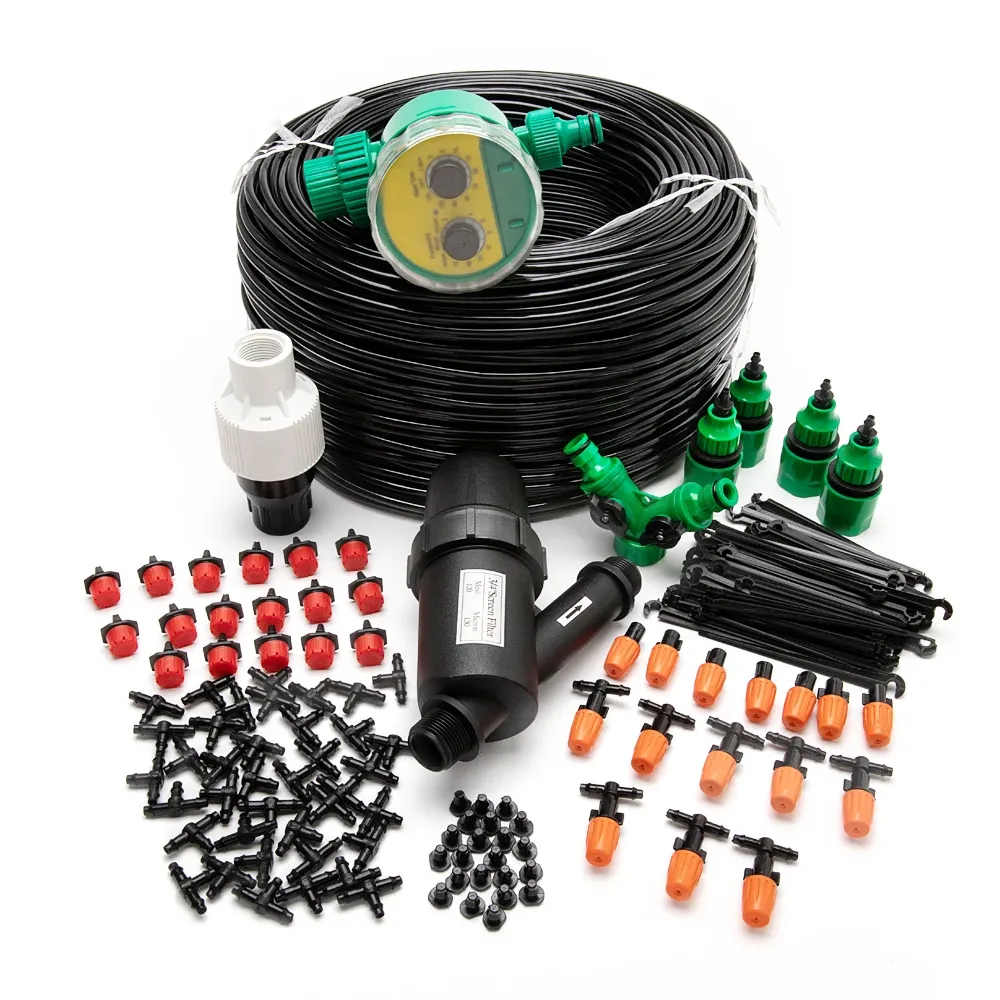 Kits micro sistema de irrigação por gotejamento sistema de rega do jardim gotejadores ajustáveis 5m50m kit diy sistema de irrigação