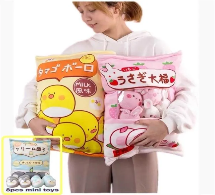 Un sacchetto di 8 pezzi mini pinguini peluche creativo cuscino da tiro animale di pezza orso bruno budino bambola giocattolo per bambini ragazza compleanno 2015232626