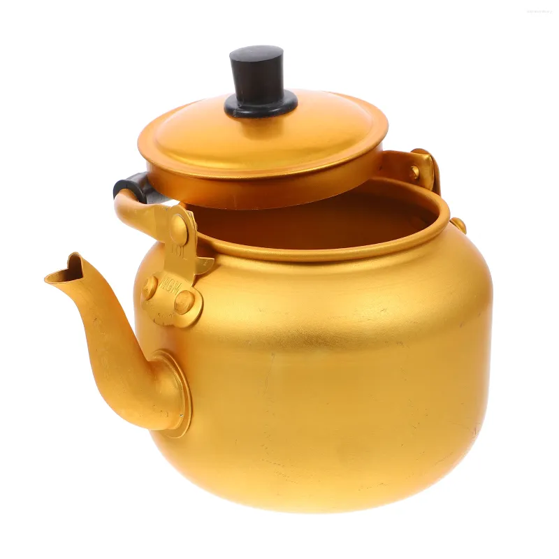 Dinnerware Sets Aluminium Tea Kettle Whistling Household Teapot Camping Stove Insulation Rice Travel Glass