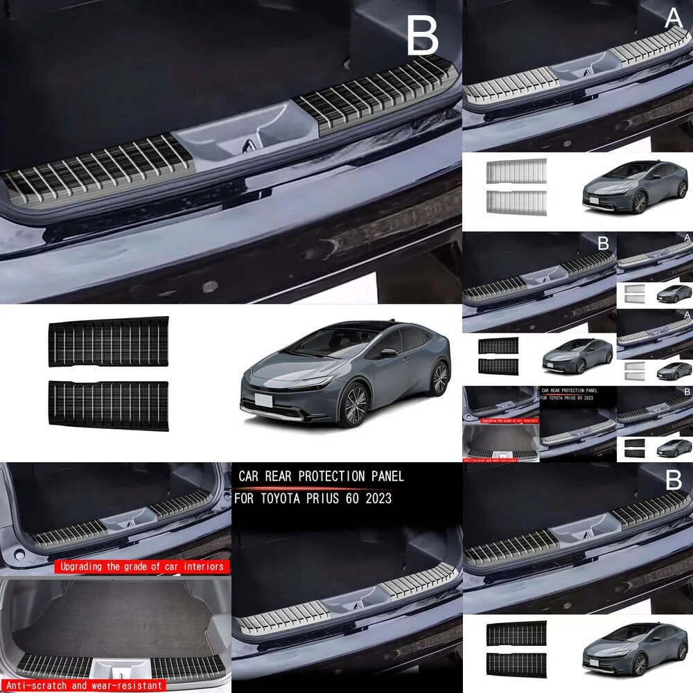 Ny bakre stötfångare fotplatta bagageutrymme dörrskydd pedaler täcker skyddsbilar för Toyota Prius 60 serie 2023 202 x4a6 Ny
