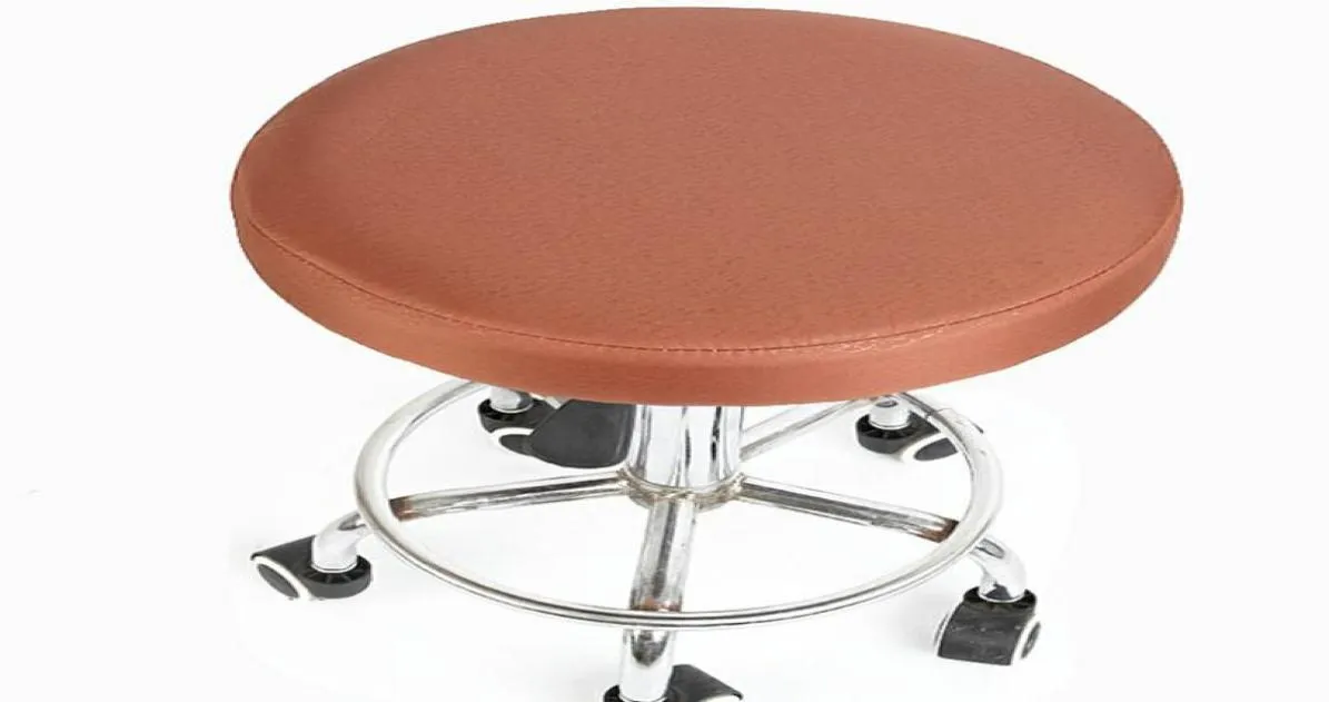 Enkel stol omslag Bar Round Stool Polyester Seat Cover Stol Tandläkare Frisör Salong Slipcover Funna Silla Drop 6250778