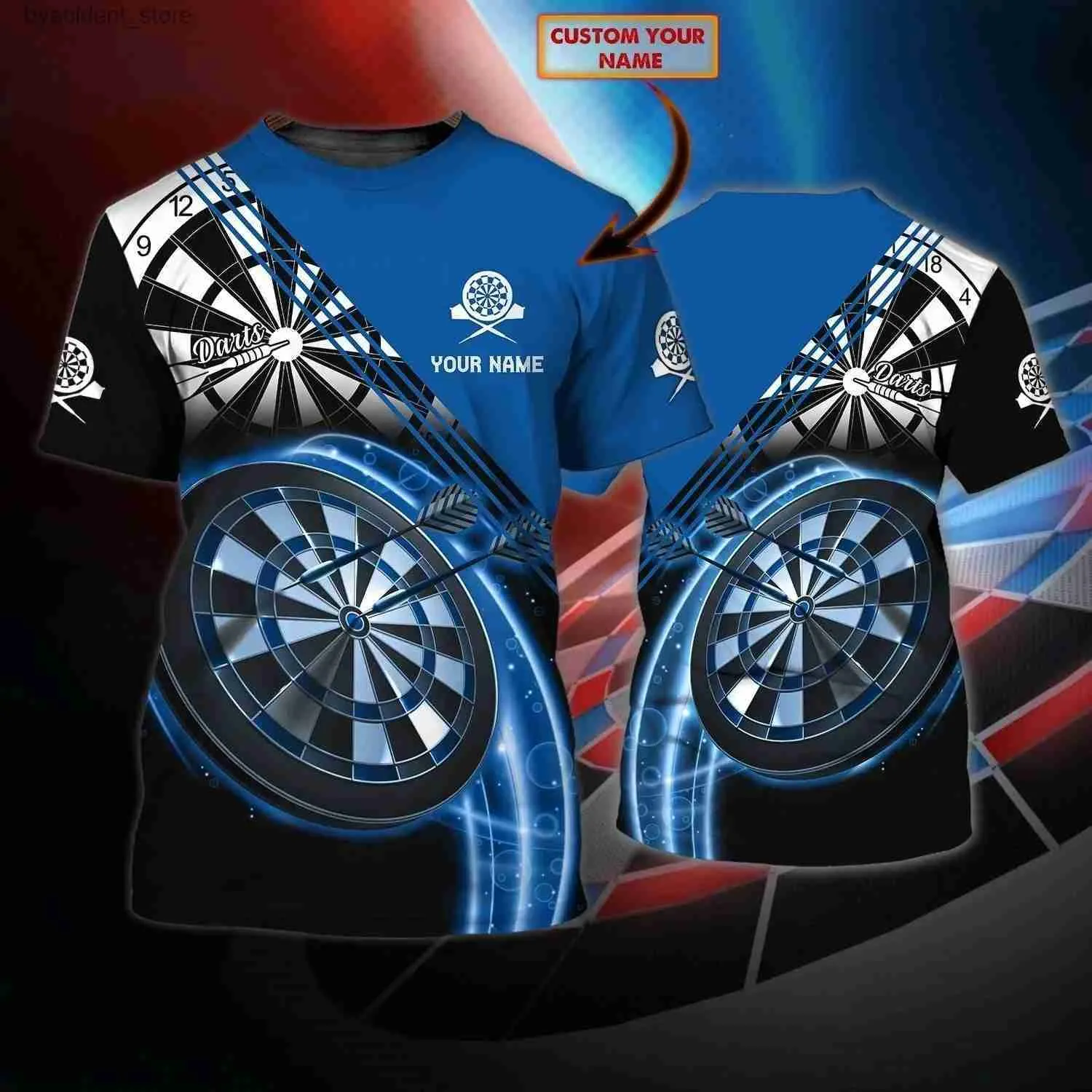 Men's T-Shirts Summer Cosmos Customized Name Darts T-shirt 3D Printed Men Women Casual Dart Player Gift Oversized Tops Tees Short Sleeve Boys L240304