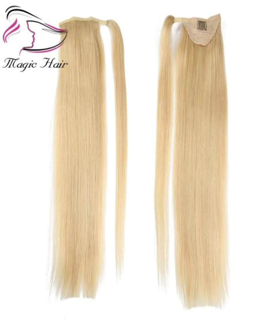 Evermagic Ponytail Human Hair Remy Straight European Ponytail Hairstyle 50g 100 Natural Hair Clip in Extensions5245720