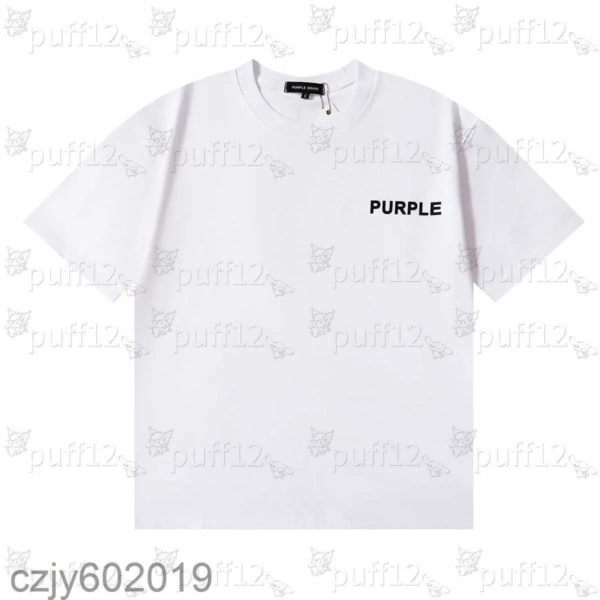 Mode été nouveau violet t-shirt designer hommes t-shirt jardin col lettre imprimer lâche haute rue décontracté manches courtes respirant absorption de la sueur spor JVXF