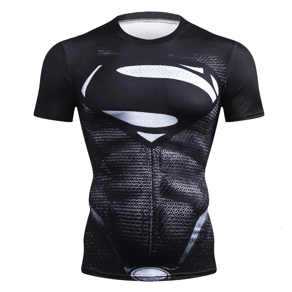 Nouvelle marque Fiess Compression T-shirt à manches courtes 3D hauts d'exercice hommes T-shirt mode d'été T-shirt décontracté