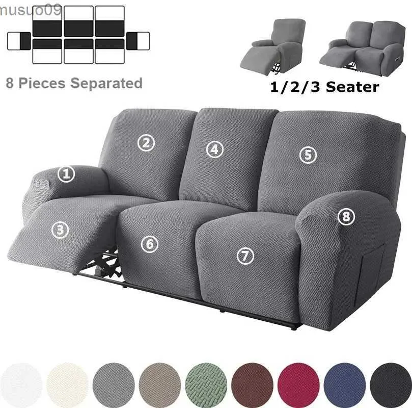 의자 덮개 1 2 3 Seater Recliner Sofa Cover Jacquard Sulture Gazy Boy Armchair Covers Stretch Dustproof Couch Slipcover 거실